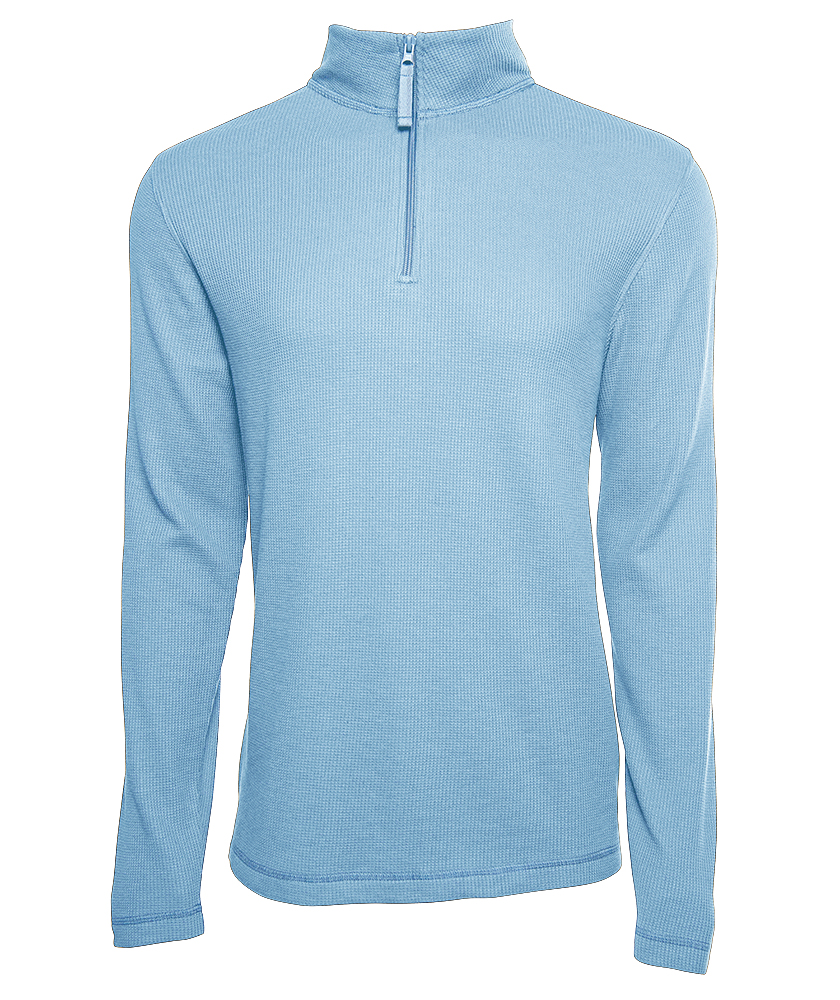 JM - Charles River Waffle Quarter Zip Light Blue